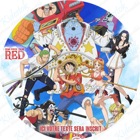 Décoration Comestible Pour Gâteau - Disque Azyme Imprimé Manga, Diamètre 20cm