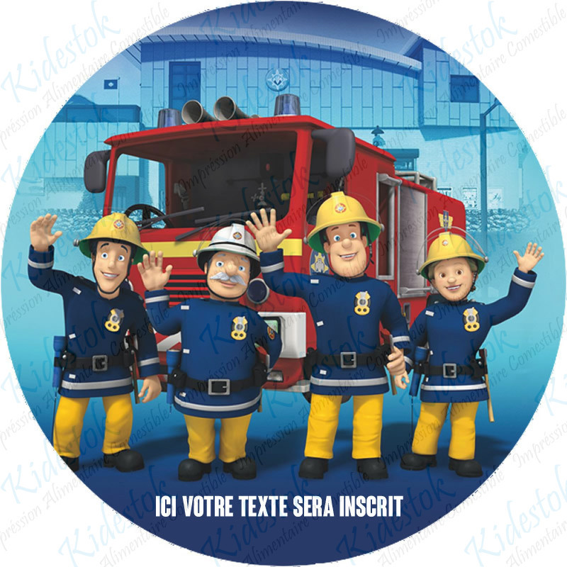 Décoration Comestible Sam Le Pompier - Disque En Azyme Diamètre 20cm, Pour Gâteaux